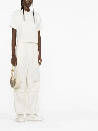 Off-white Embossed-pattern Cotton T-shirt In Neutrals