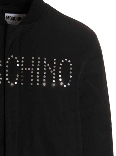 Shop Moschino Bomber 'maxi Logo' In Black