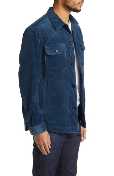 Shop Hugo Boss Carper Stretch Cotton Corduroy Shirt Jacket In Bright Blue