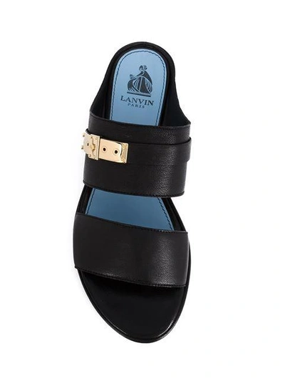 Shop Lanvin Double Strap Sandals - Black