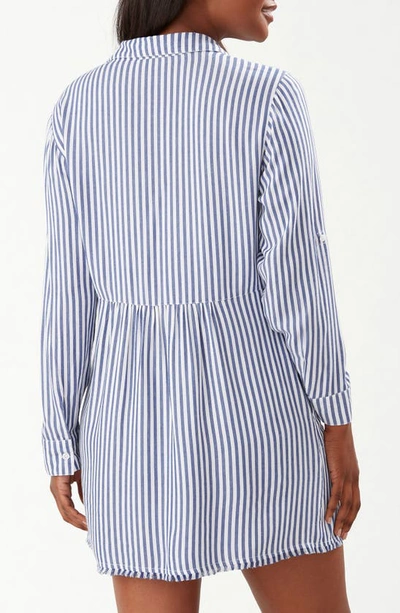 Shop Tommy Bahama Chambray Stripe Long Sleeve Cover-up Boyfriend Shirt