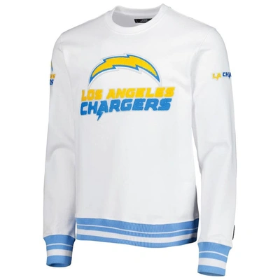 Shop Pro Standard La Chargers  White Mash Up Pullover Sweatshirt