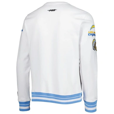 Shop Pro Standard La Chargers  White Mash Up Pullover Sweatshirt