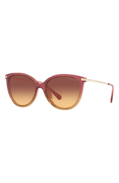 Michael Kors Dupont 58mm Gradient Cat Eye Sunglasses In Rose