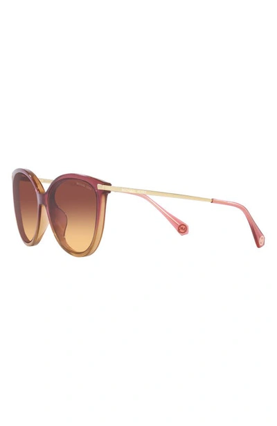 Michael Kors Dupont 58mm Gradient Cat Eye Sunglasses In Rose