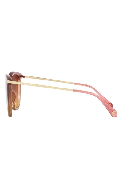 Michael Kors Dupont 58mm Gradient Cat Eye Sunglasses In Rose
