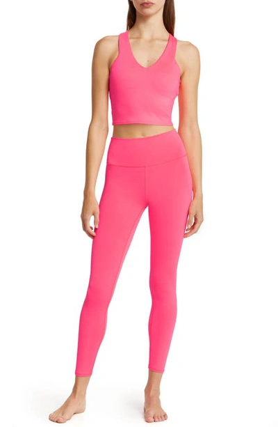 Shop Alo Yoga Airlift High Waist 7/8 Leggings In Fluorescent Pink Coral