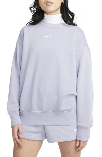 Shop Nike Sportswear Phoenix Sweatshirt In Indigo Haze/ Sail