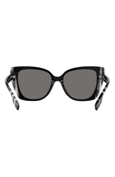 Shop Burberry Meryl 54mm Polarized Cat Eye Sunglasses In Dark Grey