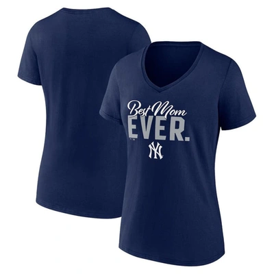 Branded Navy New York Yankees Mother's Day V-neck T-shirt