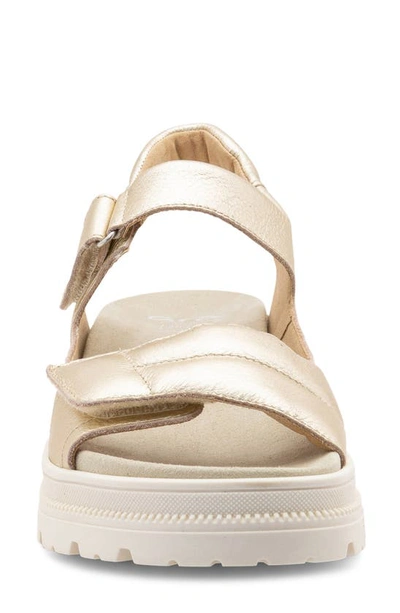 Shop Ara Danya Slingback Platform Sandal In Platinum Metallic Leather