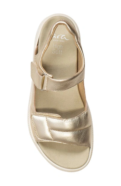 Shop Ara Danya Slingback Platform Sandal In Platinum Metallic Leather