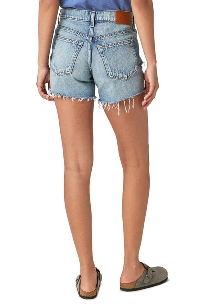 Shop Lucky Brand '90s Ripped High Waist Midi Denim Shorts In All In Bloom
