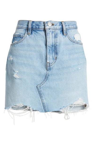 Shop Frame Le High 'n' Tight Raw Hem Denim Skirt In Legacy Baines