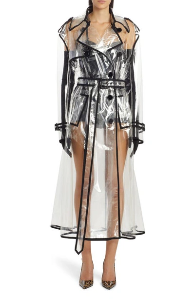 Shop Dolce & Gabbana Kim Double Breasted Transparent Trench Coat