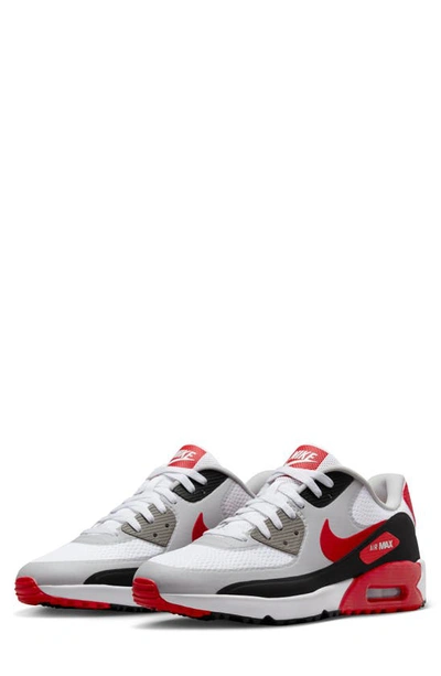 Nike Air Max 90 Sneaker In White/ Red/ Black/ Pewter Grey | ModeSens