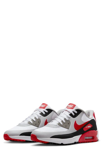 Shop Nike Air Max 90 Sneaker In White/ Red/ Black/ Pewter Grey