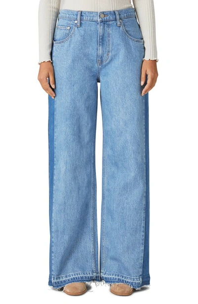 Shop Lucky Brand Inset Low Rise Super Wide Leg Jeans In Bon Voyage