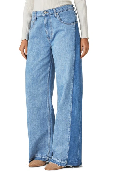 Shop Lucky Brand Inset Low Rise Super Wide Leg Jeans In Bon Voyage