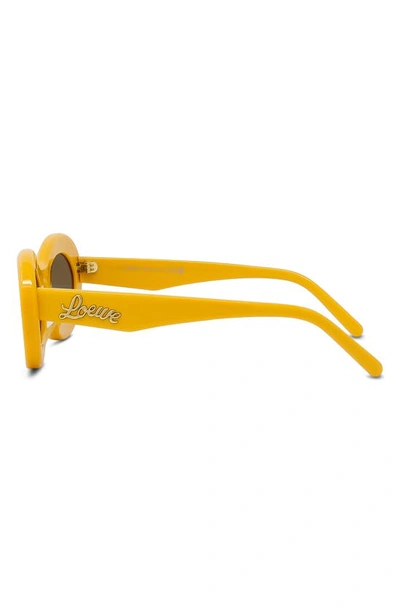Shop Loewe X Paula's Ibiza Small 50mm Oval Sunglasses In Shiny Yellow / Brown