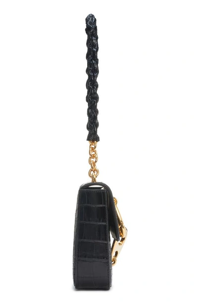 Shop Tom Ford Medium Croc Embossed Leather Shoulder Bag In Black