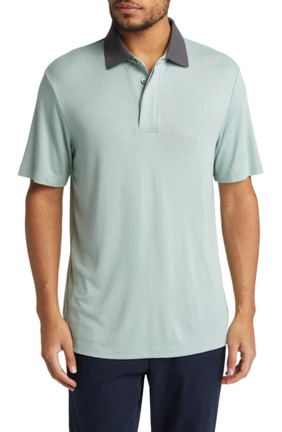 Shop Theory Kayser Regular Fit Short Sleeve Polo In Blue Surf
