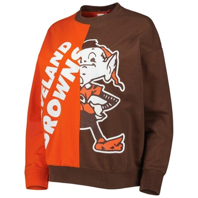 Men's Mitchell & Ness Brown Cleveland Browns Fashion Long Sleeve T-Shirt