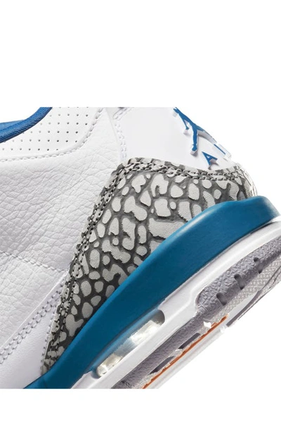 Shop Jordan Kids' Air  3 Retro Sneaker In White/ Metallic Copper/ Blue