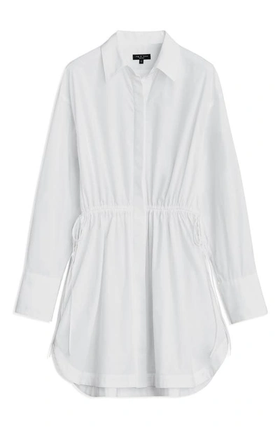 Shop Rag & Bone Fiona Long Sleeve Cotton Poplin Shirtdress In White