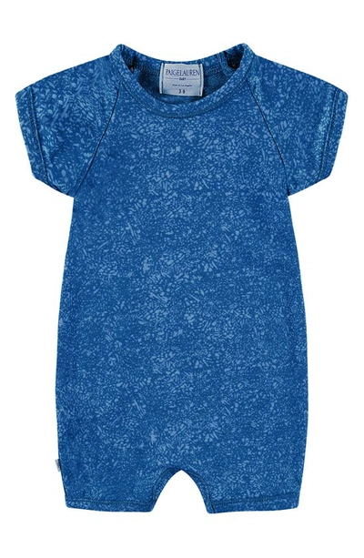 Shop Paigelauren Cotton & Modal Romper In Blue