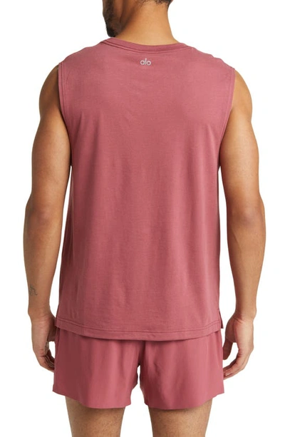 Shop Alo Yoga The Triumph Sleeveless T-shirt In Mars Clay