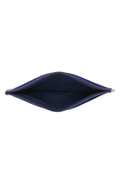 Ferragamo Double Gancio Leather Card Case In Lapis