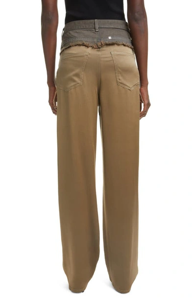 Shop Givenchy Big Mix Denim & Khaki Pants In Dark Khaki