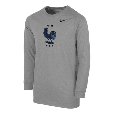 Nike Kids' Youth Heather Gray France National Team Core Long Sleeve T-shirt  In Grey | ModeSens