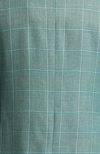 Canali Windowpane Wool, Silk & Linen Sport Coat In Green