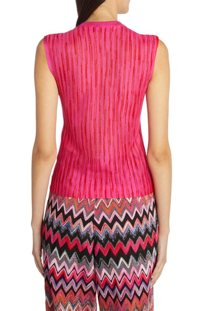 Shop Missoni Space Dye Sleeveless Sweater In Pink And Red Space Dye