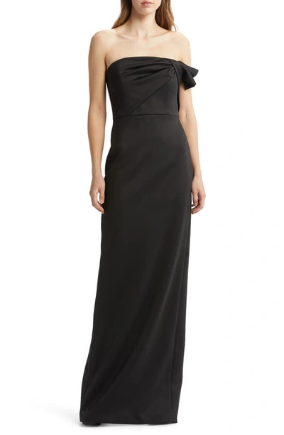 Shop Black Halo Divina Strapless Gown In Black