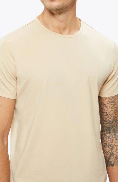 Shop Cuts Ao Curve Hem Cotton Blend T-shirt In Sandstone