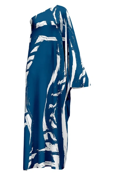 Shop Diarrablu Satu One-shoulder Dress In Blue