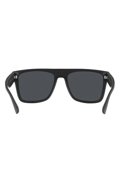 Shop Armani Exchange 55mm Rectangular Sunglasses In Matte Black