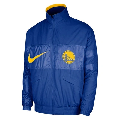 Shop Nike Royal Golden State Warriors Courtside Versus Capsule Full-zip Jacket