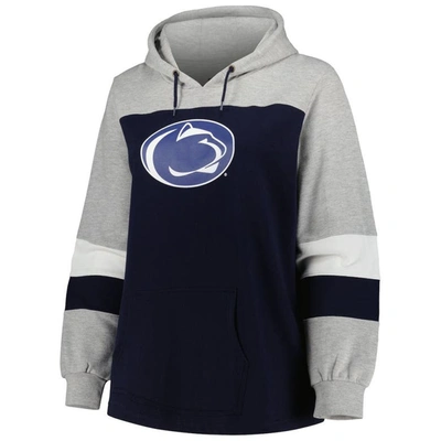 Shop Profile Navy Penn State Nittany Lions Plus Size Color-block Pullover Hoodie