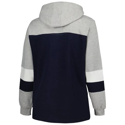 Shop Profile Navy Penn State Nittany Lions Plus Size Color-block Pullover Hoodie
