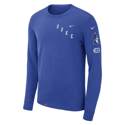 Shop Nike Royal Duke Blue Devils Repeat Logo 2-hit Long Sleeve T-shirt