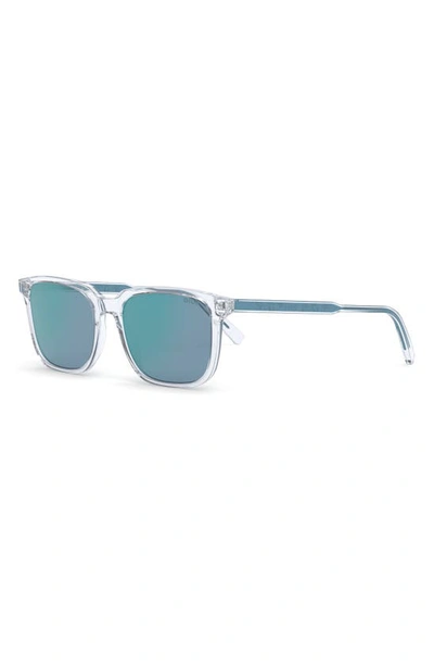Shop Dior In S1i 53mm Square Sunglasses In Crystal / Blue Mirror