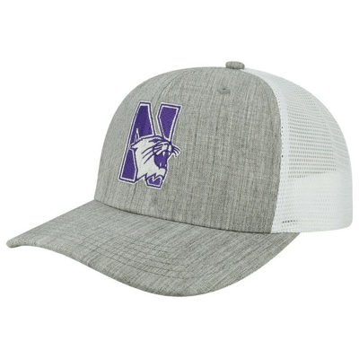Shop Legacy Athletic Heather Gray/white Northwestern Wildcats The Champ Trucker Snapback Hat
