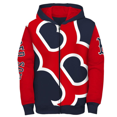 Youth Boston Red Sox Navy/Red All That Full-Zip Hoodie