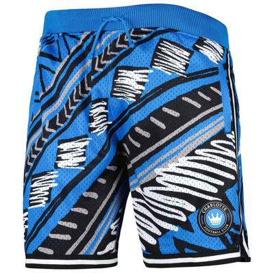 Shop Mitchell & Ness Blue Charlotte Fc Tribal Fashion Shorts