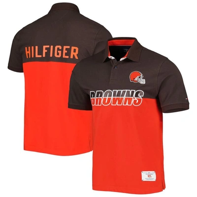 Tommy Hilfiger Orange/Brown Cleveland Browns Color Block Polo