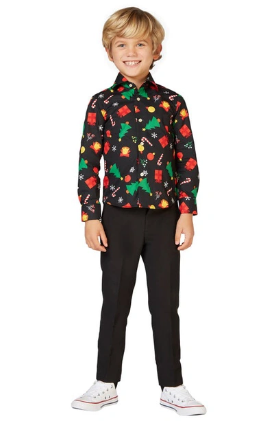 Shop Opposuits Christmas Icons Shirt In Black